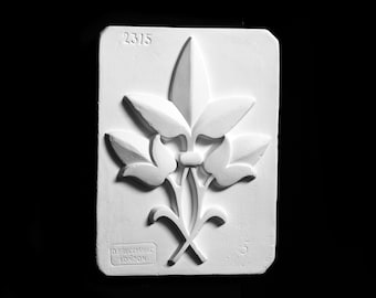 Viktorianische Relief Gipsabguss Reproduktion, Original Wand Skulptur von Brucciani, Englische botanische Fliesen Verzierung mit Hersteller Stempel