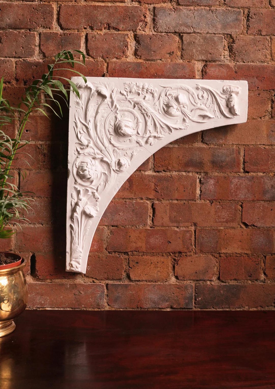 Floral Architectural Bracket - Large Acanthus Leaf Wall Corbel ...