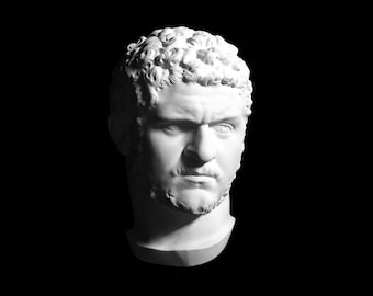 Portrait of Caracalla Plaster Cast, Roman Emperor Caracalla Sculpture, Famous Ancient Rome Reproduction, Marble Bust Copy of Military Leader