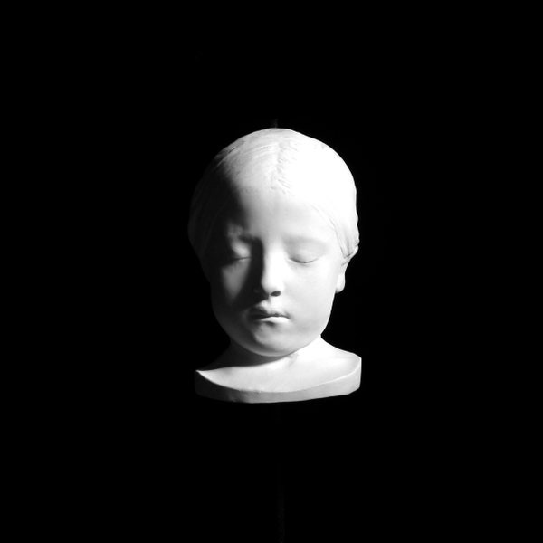 Death Mask of a Child, Young Girl Mortuary Plaster Cast, Angelic Baby Sculpture, Cast Drawing Still Life Art Object