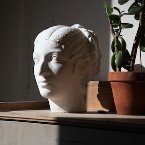 Cleopatra Head Plaster Cast, British Museum Bust, Roman Sculpture Home Accent, Handmade by Nicholas H Wood