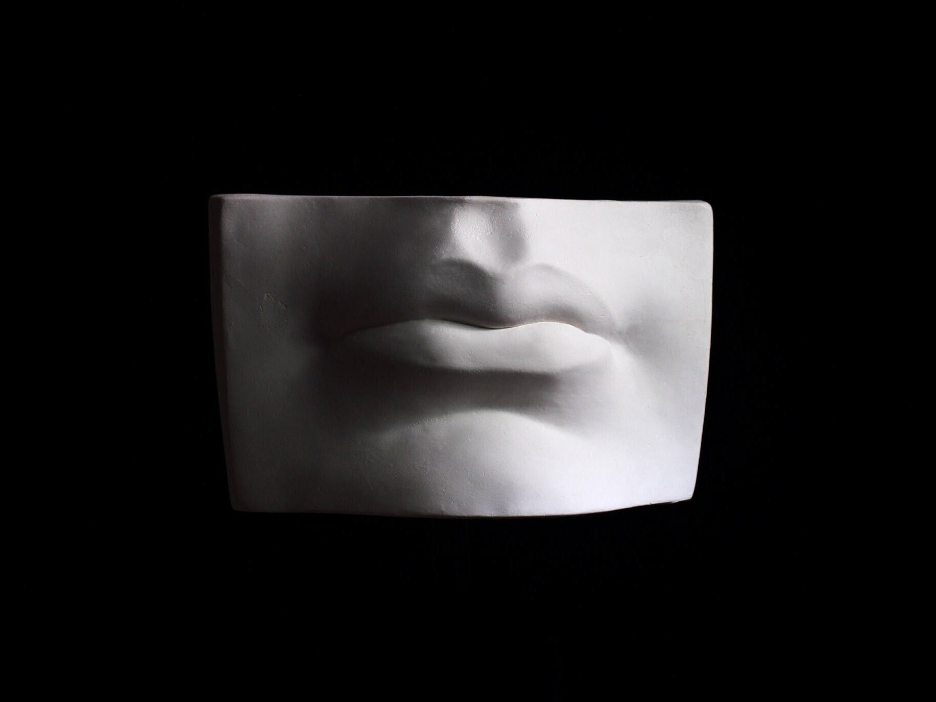 石膏像 ダビデの目 口 部分 石膏デッサン（メディチ）-鉛筆デッサン