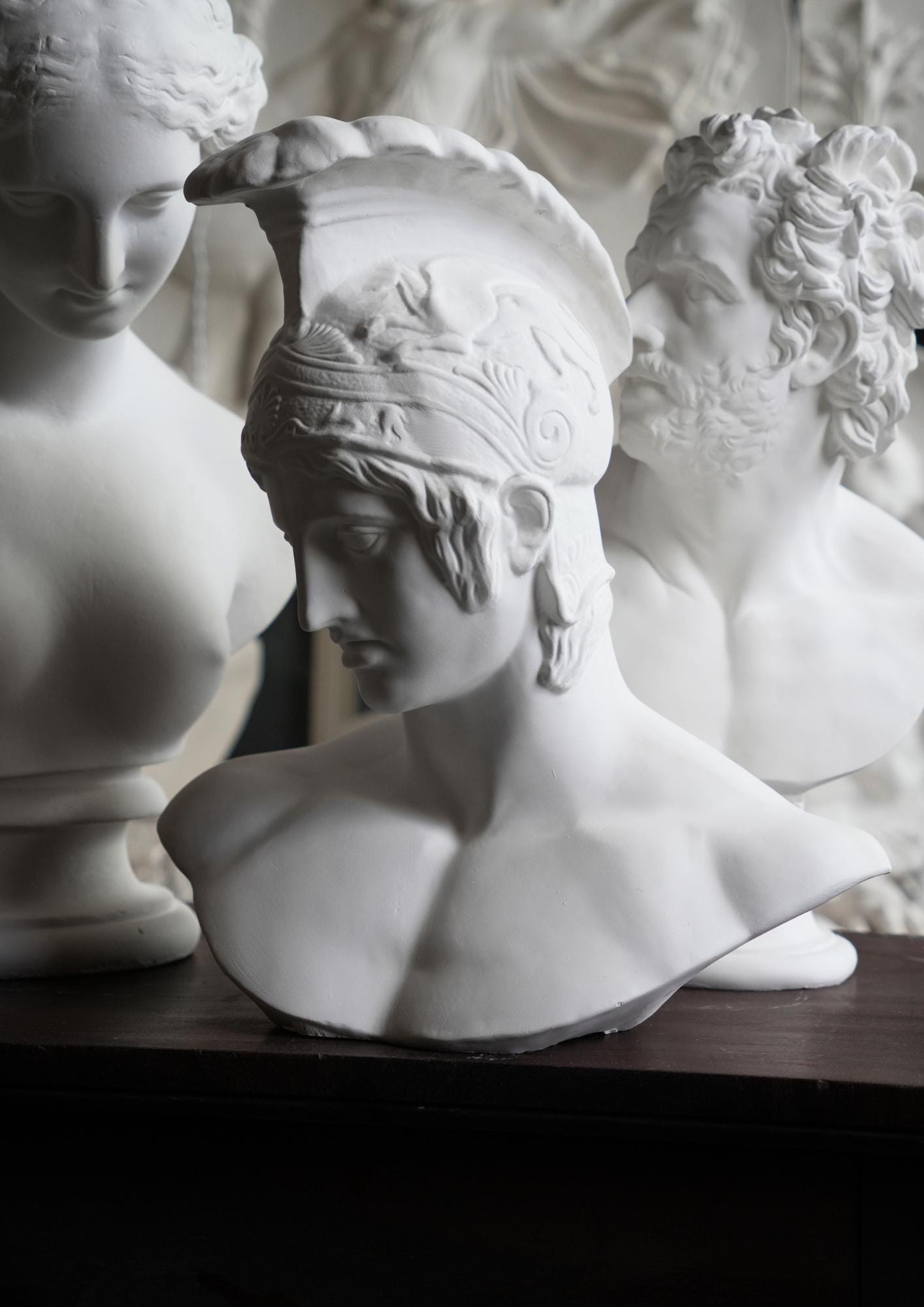 アキレスの石膏胸像、ギリシャの英雄彫刻、ニコラス・H・ウッド