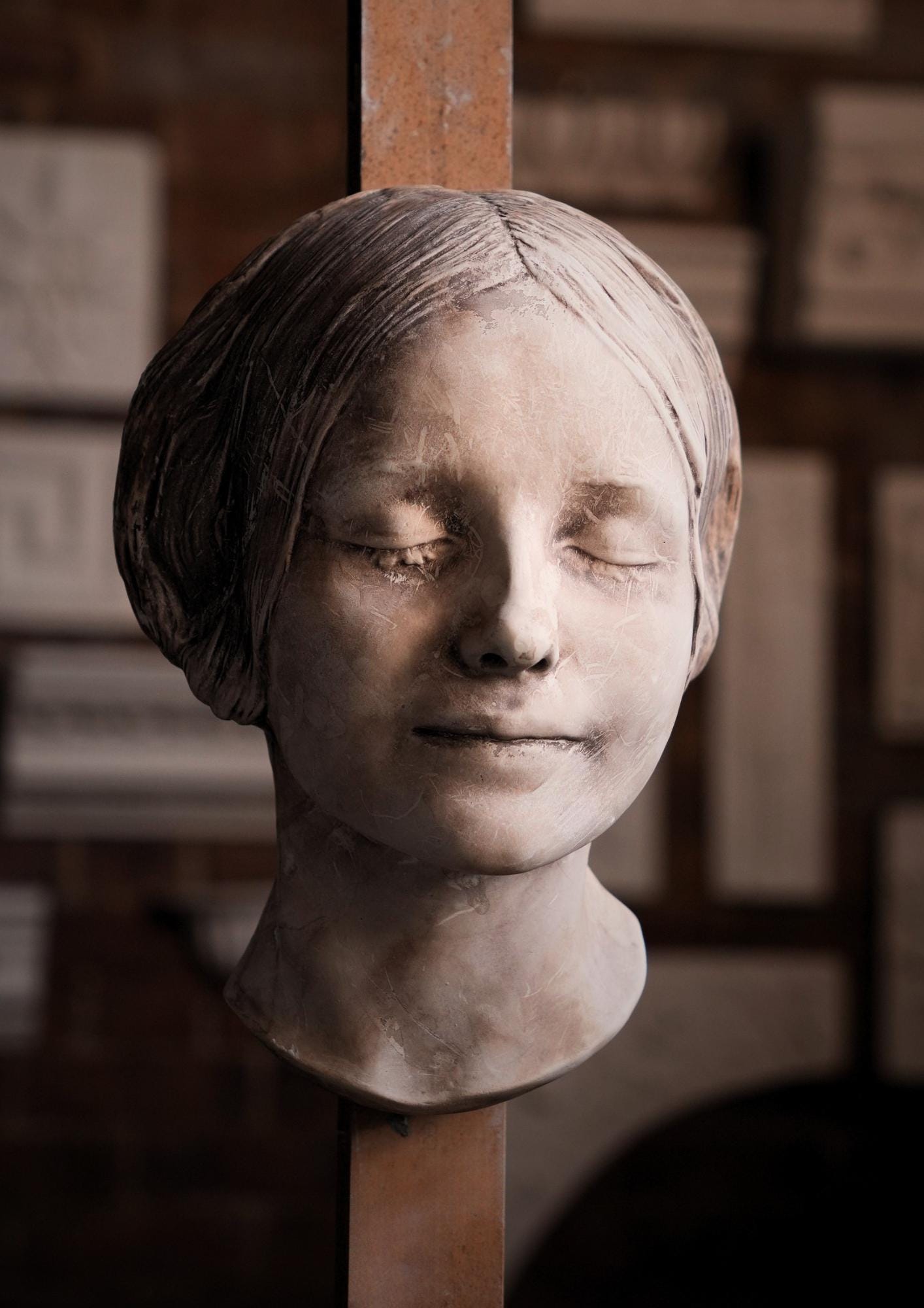 Plaster Cast of Death Mask Sculpture. L'inconnue De La Seine/the
