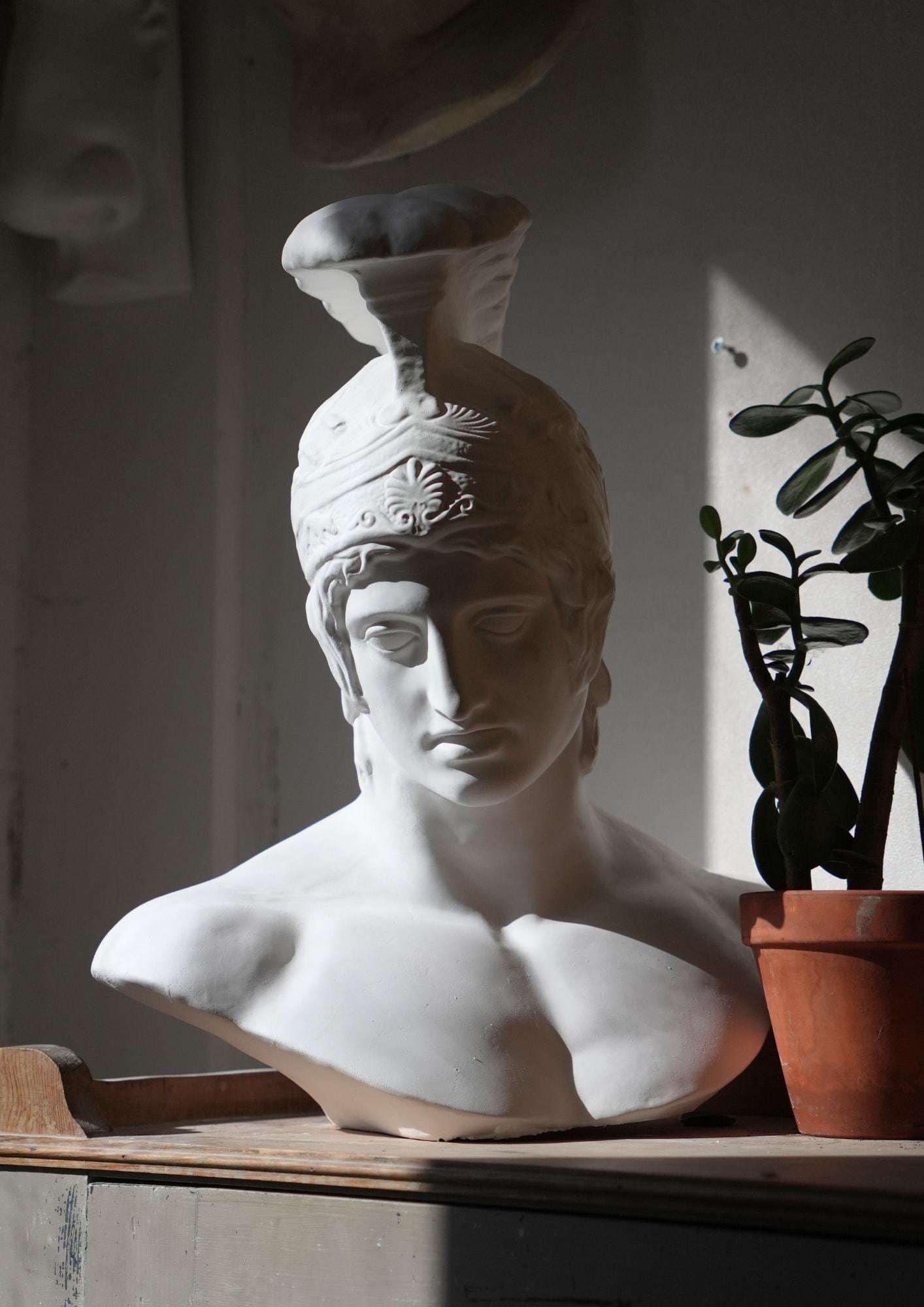 アキレスの石膏胸像、ギリシャの英雄彫刻、ニコラス・H・ウッド・スタジオによる手作り - Etsy 日本