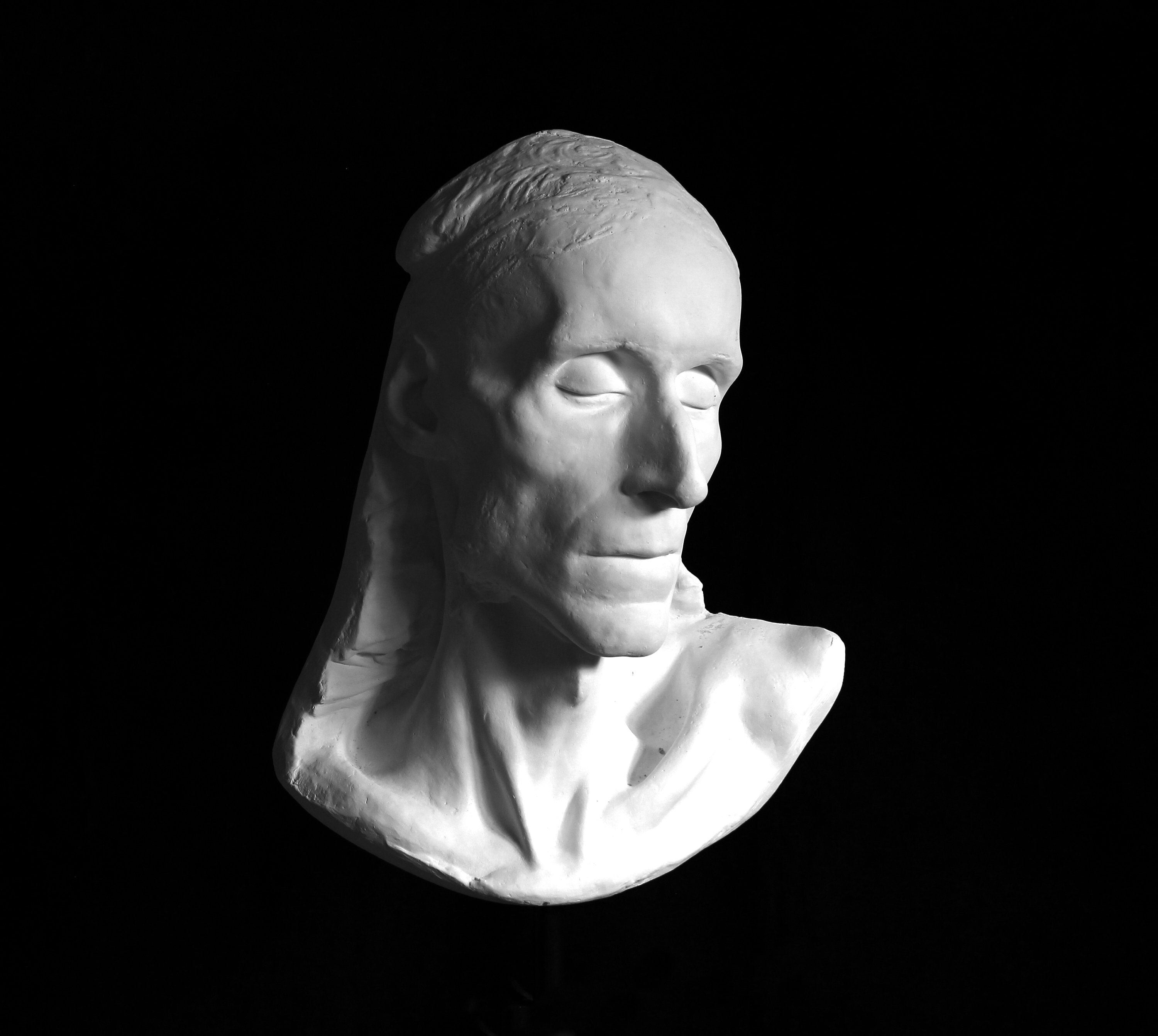 Andrea Appiani Death Mask, Plaster Cast Sculpture Death Mask, Handmade by Nicholas H Wood.