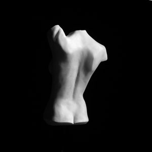 Female Torso Plaster Cast, Woman Body Sculpture, Original Artwork, Nude