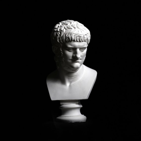 ローマ皇帝ネロの石膏像彫刻、ローマ統治者の胸像の複製、ニコラス H