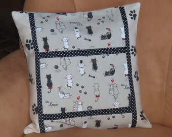 Cushion cover cat, cushion, cushion cover, 40 x 40 cm