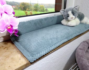 Cojín para asiento de ventana con superficie antideslizante, cojín para banco, cojín para gatos para alféizar de ventana, cojín, cojín para banco, alfombrilla para gatos, L 50-120 cm, W 15-30 cm