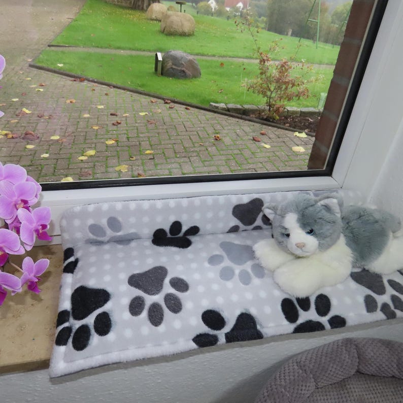 Cojín para asiento de ventana con superficie antideslizante, cojín para banco, cojín para gatos para alféizar de ventana, cojín, cojín para banco, alfombrilla para gatos, L 50-120 cm, W 15-30 cm imagen 3