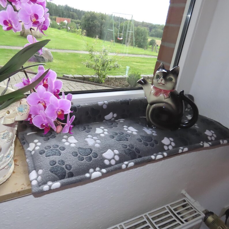 Cojín para asiento de ventana con superficie antideslizante, cojín para banco, cojín para gatos para alféizar de ventana, cojín, cojín para banco, alfombrilla para gatos, L 50-120 cm, W 15-30 cm imagen 5
