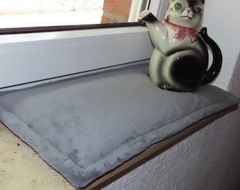 Fenstersitzkissen mit Antirutsch, Bankauflage, Katzenkissen Fensterbank, Kissen, Bankkissen, Katzenmatte, L 50-120 cm, B 15-30 cm,