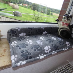 Cojín para asiento de ventana con superficie antideslizante, cojín para banco, cojín para gatos para alféizar de ventana, cojín, cojín para banco, alfombrilla para gatos, L 50-120 cm, W 15-30 cm imagen 4