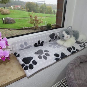 Cojín para asiento de ventana con superficie antideslizante, cojín para banco, cojín para gatos para alféizar de ventana, cojín, cojín para banco, alfombrilla para gatos, L 50-120 cm, W 15-30 cm imagen 1
