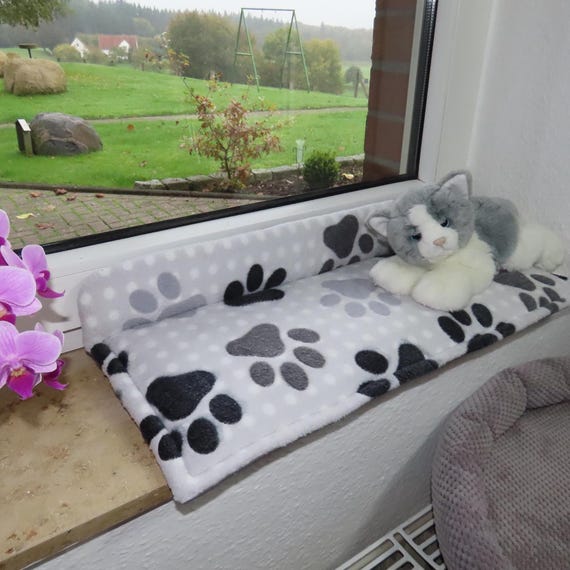 Fenstersitzkissen mit Antirutsch, Bankauflage, Katzenkissen Fensterbank, Kissen, Bankkissen, Katzenmatte, L 50-120 cm, B 15-30 cm,