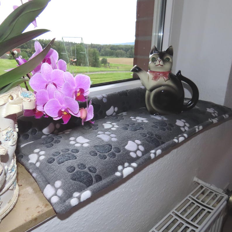 Cojín para asiento de ventana con superficie antideslizante, cojín para banco, cojín para gatos para alféizar de ventana, cojín, cojín para banco, alfombrilla para gatos, L 50-120 cm, W 15-30 cm imagen 6