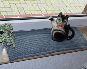 Cat cushion windowsill 64 x 24 cm, ready for dispatch, made of high-quality waffle velor furniture fabric,