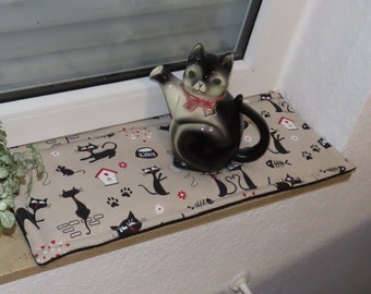 Cat cushion: 64 x 24 cm, Ready to ship, Window sill cushion, Window sill pad, window seat cushion,