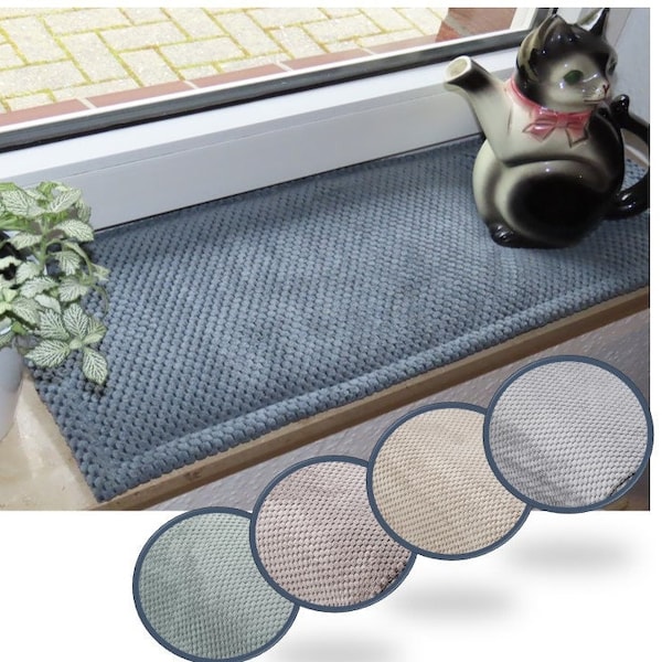 Katzenkissen Fensterbank, aus hochwertigem Möbelstoff Waffelvelours, Länge 50-120 cm, Breite 15-30 cm, Fensterbankkissen, Kissen nach Maß