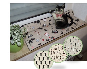 Cat cushion windowsill, window cushion, length 50 - 120 cm, width 15 - 30 cm, window sill cushion, cushion made to measure