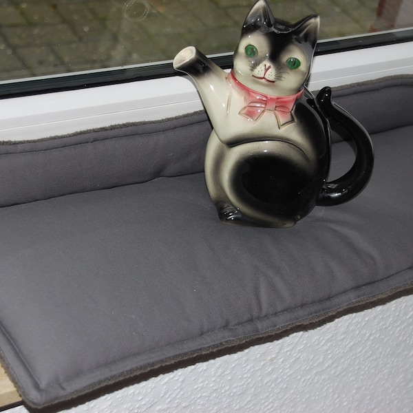 Katzenkissen Fensterbank, 50/ 60 cm x 15/ 17/ 20/ 22/ 24/ 30 cm, Baumwolle, Fensterkissen, Fensterbankauflage, window seat cushion,