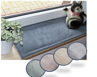 Rebord de fenêtre coussin chat 100 x 38 cm en tissu d'ameublement de qualité supérieure en velours gaufré, coussin de fenêtre, coussin de siège de fenêtre.