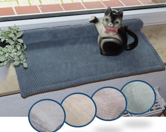 Rebord de fenêtre coussin chat, en tissu d'ameublement de haute qualité velours gaufré, longueur 64-120 cm, largeur 30-40 cm, coussin de rebord de fenêtre, coussin sur mesure
