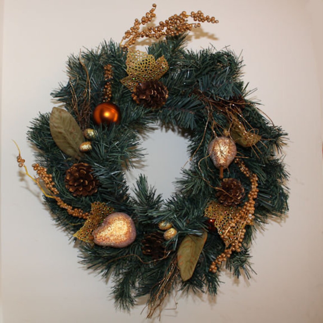 Vintage Christmas Wreath on Wire Frame