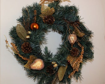 Vintage Christmas Wreath On Wire Frame