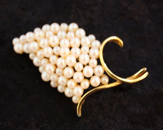 Vintage Napier Gold Plated Faux (Glass) Pearl Gra… - image 4