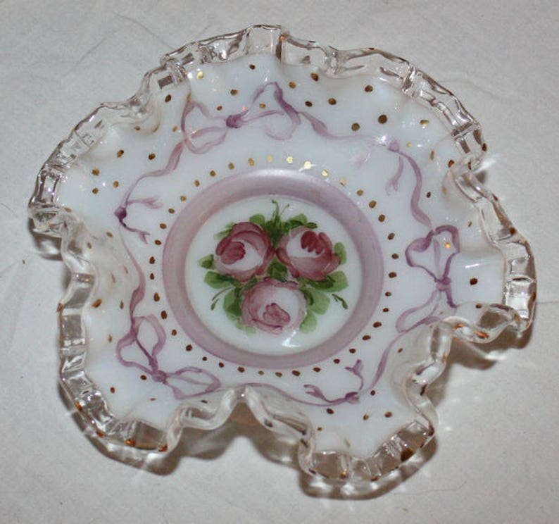 Vintage Awco Charleton Rose Silver Crest Candy Dish Etsy