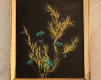 Vintage Handmade Framed Dried Flower Picture