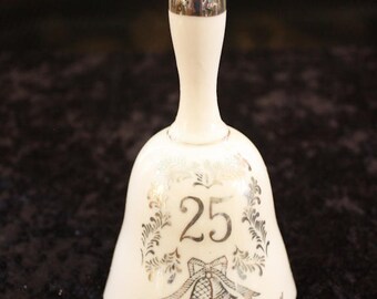 Vintage Norcrest 25th Anniversary Porcelain Bell