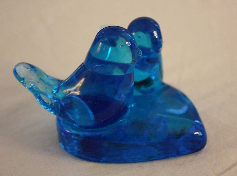 Vintage Titan Art Glass Happy Little Bluebirds image 2