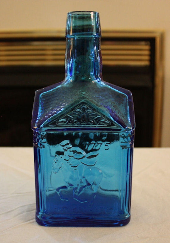 Vintage Commemorative 1775 Paul Revere Blue Bottle by Wheaton Etsy