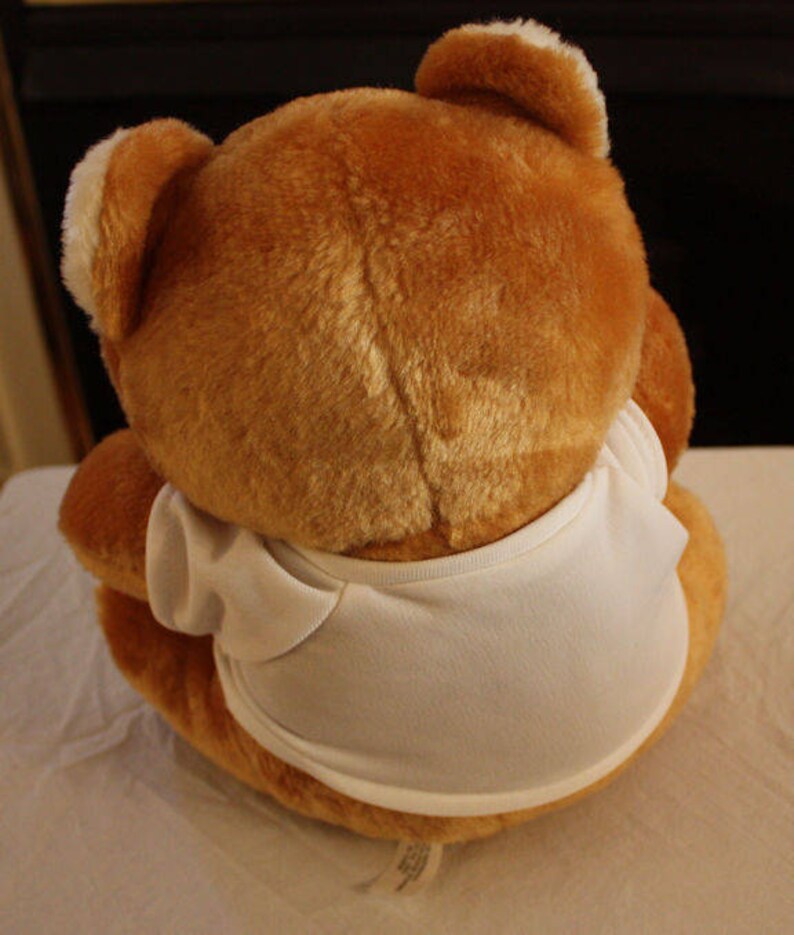 Vintage Teddy Bear Wearing White T-Shirt image 4