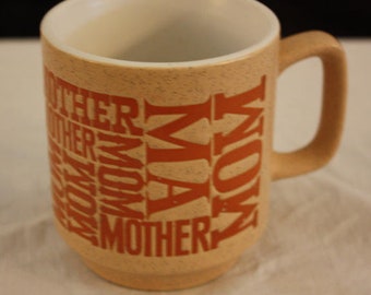 Vintage Ceramic/Stoneware Mom Mug in Mustard Brown