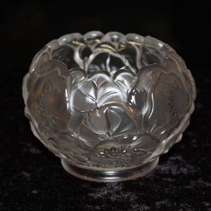 Vintage Fenton Crystal Velvet Water Lily Rose Bowl 8429 VE image 7