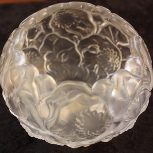 Vintage Fenton Crystal Velvet Water Lily Rose Bowl 8429 VE image 5