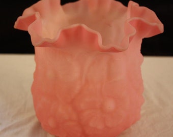 Vintage Fenton Rose Satin Poppy Vase 9154 RS