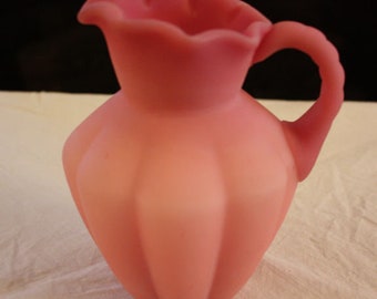 Vintage Fenton Rose Satin Pitcher 7464 RS