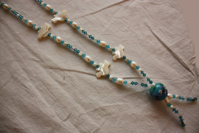 Vintage Handmade Lariat Bead Necklace image 7