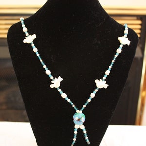 Vintage Handmade Lariat Bead Necklace image 4