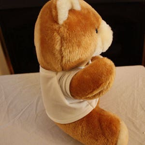 Vintage Teddy Bear Wearing White T-Shirt image 5