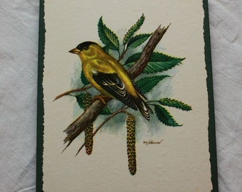 Vintage Goldfinch Plaque by Griffin Crafts