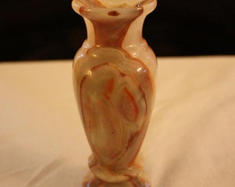 Vintage Tiara Enterprises Hand-Carved Marble Vase