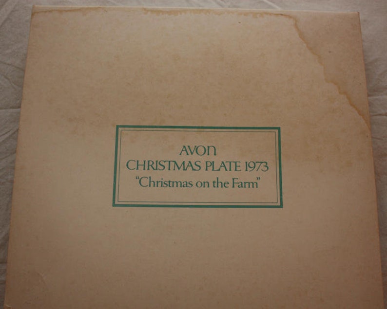 Vintage Avon Christmas Plate 1973 Christmas on the Farm image 3