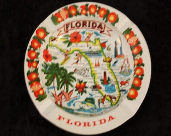 Vintage Florida Tin Ashtray and Souvenir