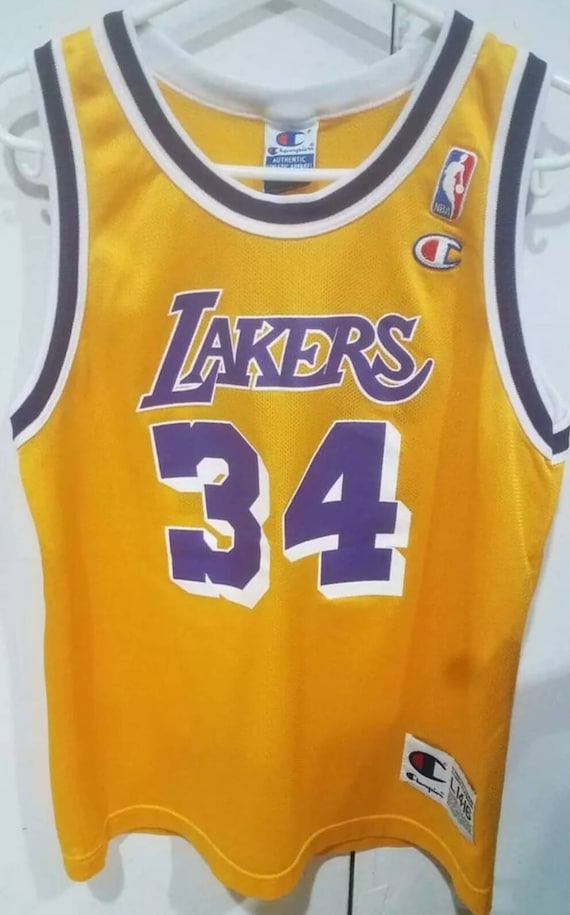 Vintage 90s Lakers #34 Shaquille O'Neal youth unis